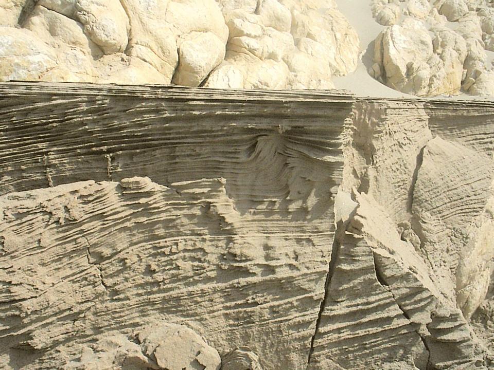 Soft sediments deformation structure in the Chichali Section, Surghar Range, Pakistan.